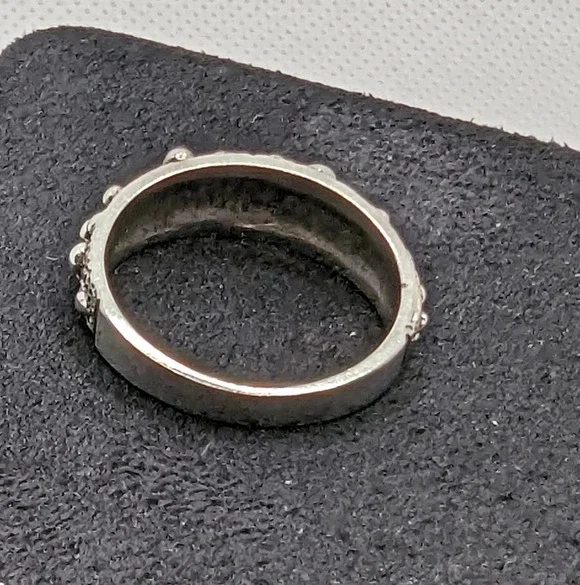 Textured  925 ball ring - Picture 4 of 5